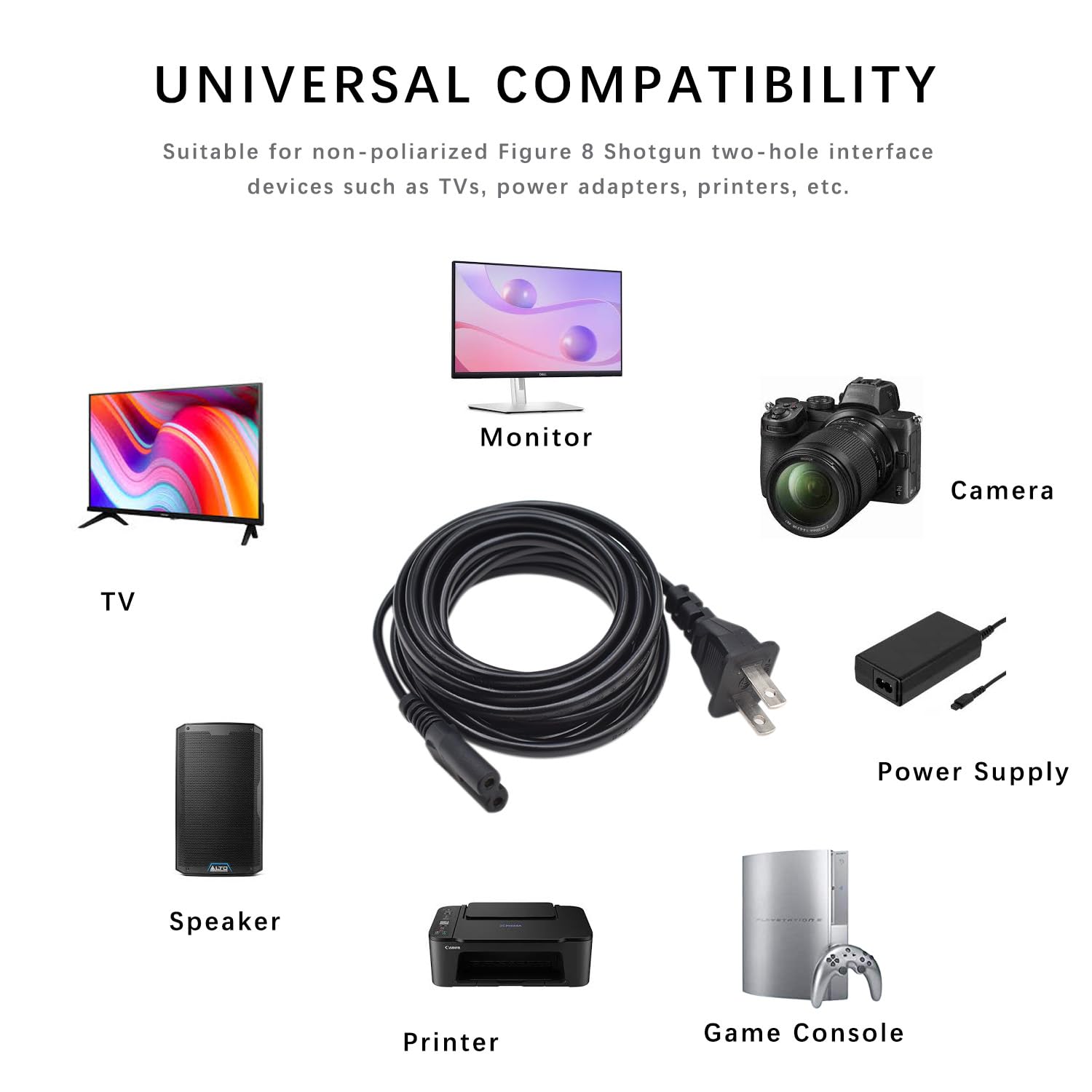 Amazon.com: 2 Prong AC Charger Replacement for ONN. 100008734
